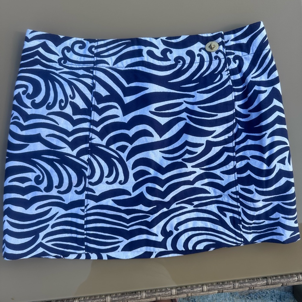 Lilly Pulitzer Navy and White Mini Skirt